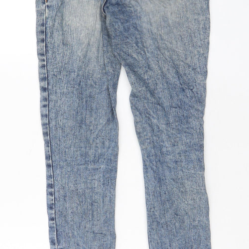 NEXT Womens Blue Cotton Skinny Jeans Size 6 L20 in Regular Zip - Pockets