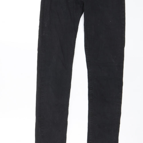 New Look Womens Black Cotton Skinny Jeans Size 30 in L34 in Regular Zip - Long Leg, Pockets