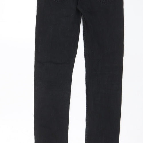 New Look Womens Black Cotton Skinny Jeans Size 30 in L34 in Regular Zip - Long Leg, Pockets