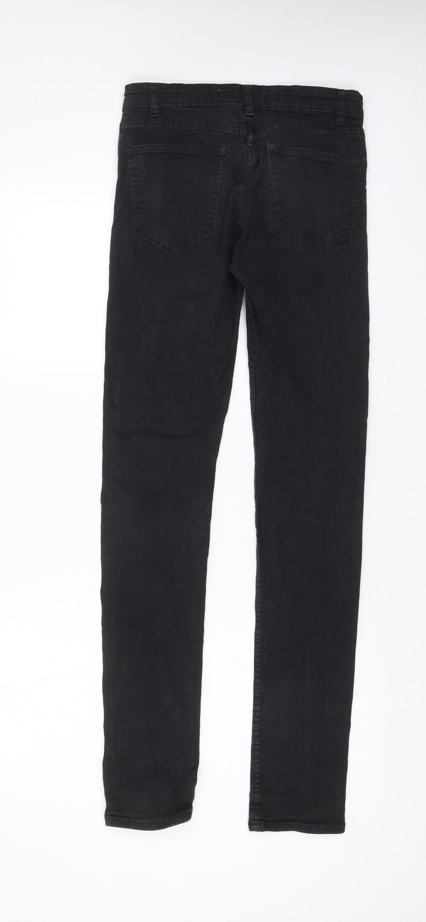 New Look Womens Black Cotton Skinny Jeans Size 30 in L34 in Regular Zip - Long Leg, Pockets