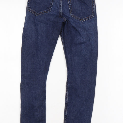 Topshop Womens Blue Cotton Skinny Jeans Size 25 in L24 in Regular Zip