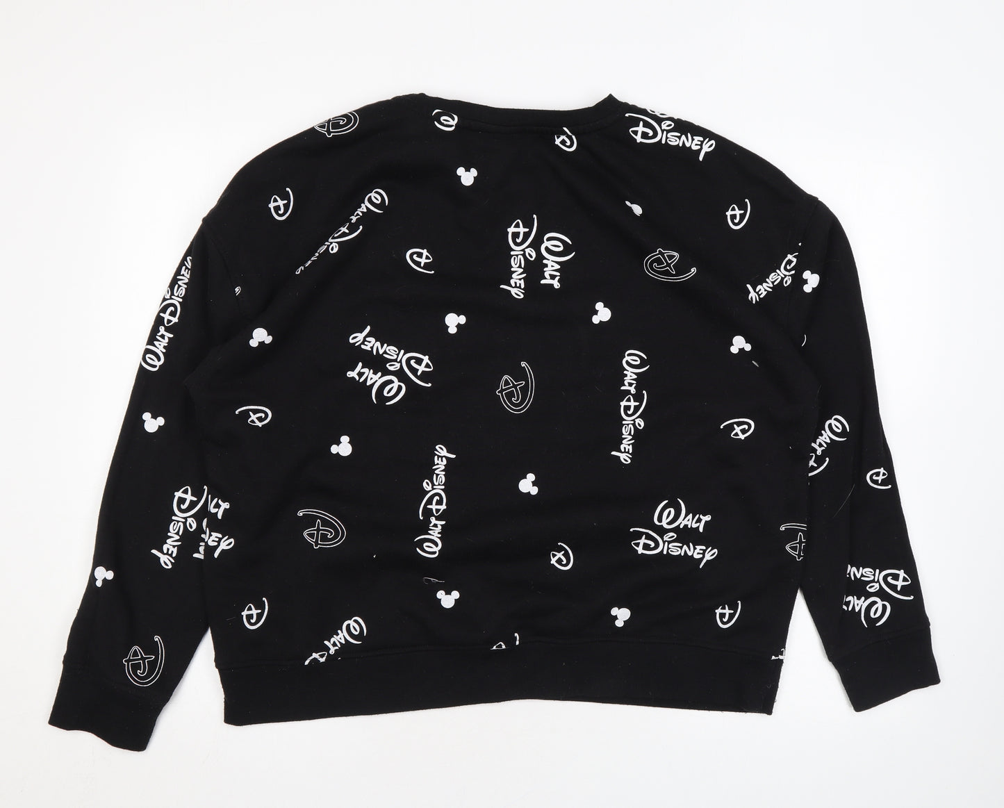 Disney Womens Black Polyester Pullover Sweatshirt Size L Pullover - Logo