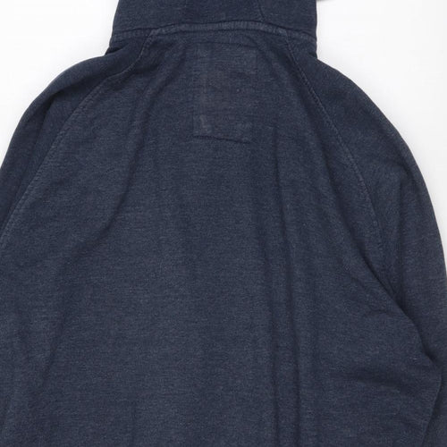 Crosshatch Mens Blue Polyester Full Zip Hoodie Size L