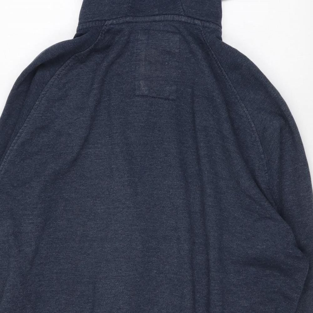Crosshatch Mens Blue Polyester Full Zip Hoodie Size L