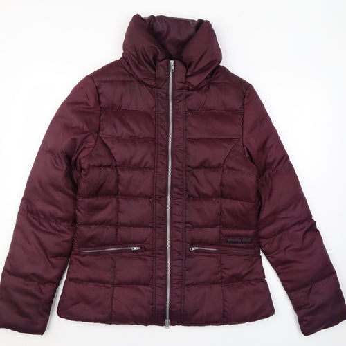 Harry Hall Womens Purple Puffer Jacket Coat Size L Zip