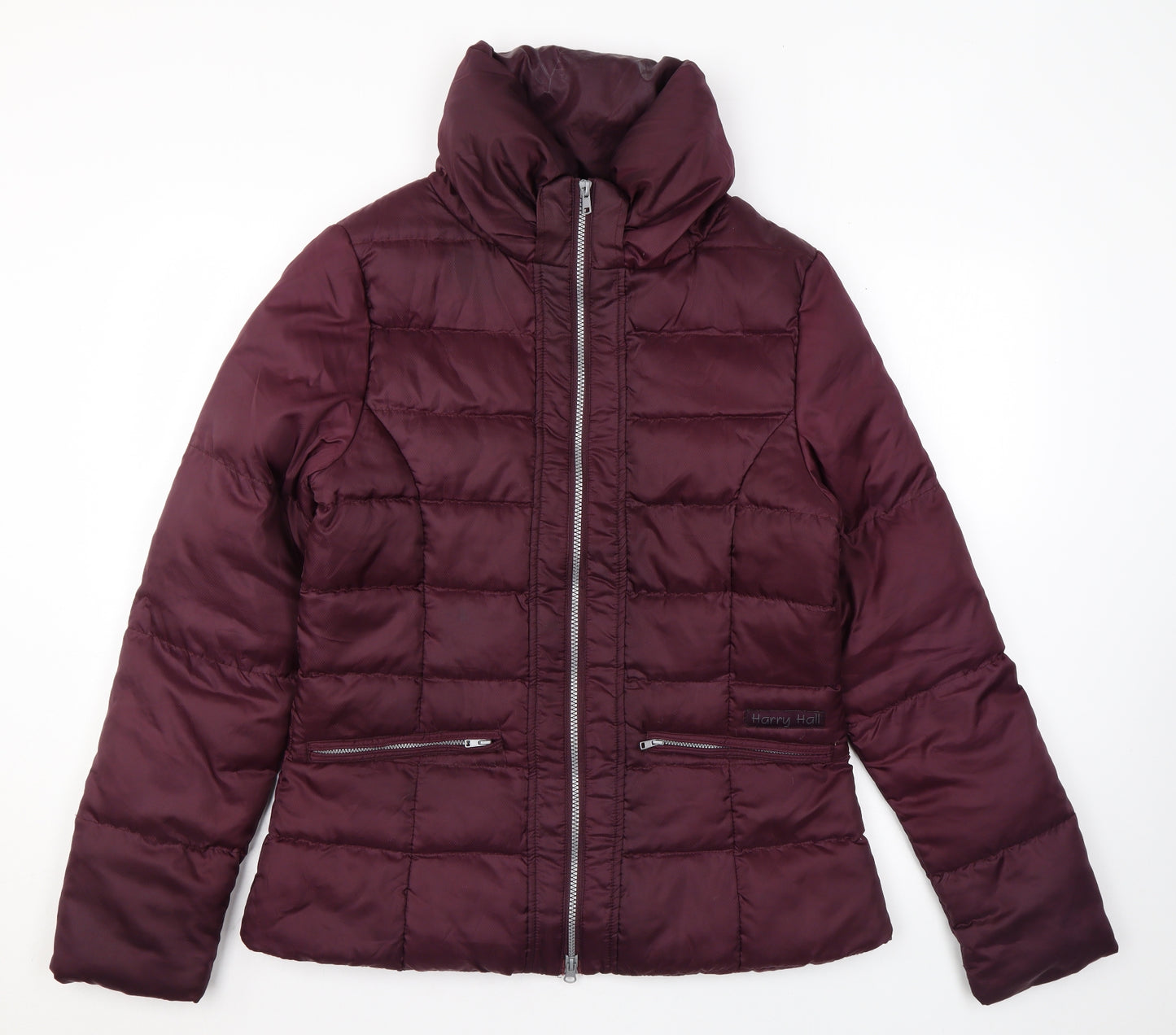 Harry Hall Womens Purple Puffer Jacket Coat Size L Zip