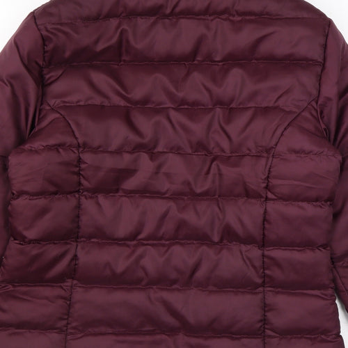 Harry Hall Womens Purple Puffer Jacket Coat Size L Zip