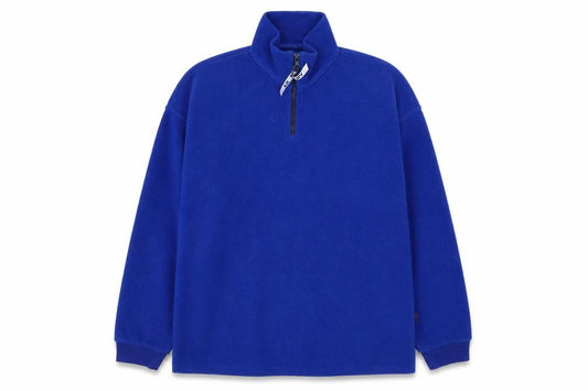 Front view of ILA men’s blue polyester pullover sweatshirt, size L