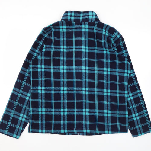 EWM Womens Blue Plaid Jacket Size M Zip