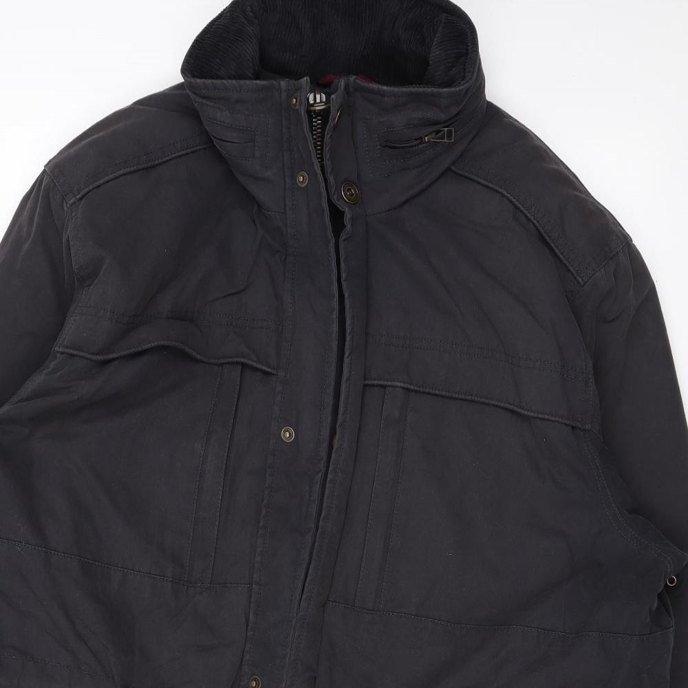 Marks and Spencer Mens Grey Rain Coat Coat Size XL Zip