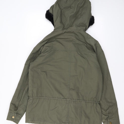 Selected Womens Green Rain Coat Coat Size 6 Zip