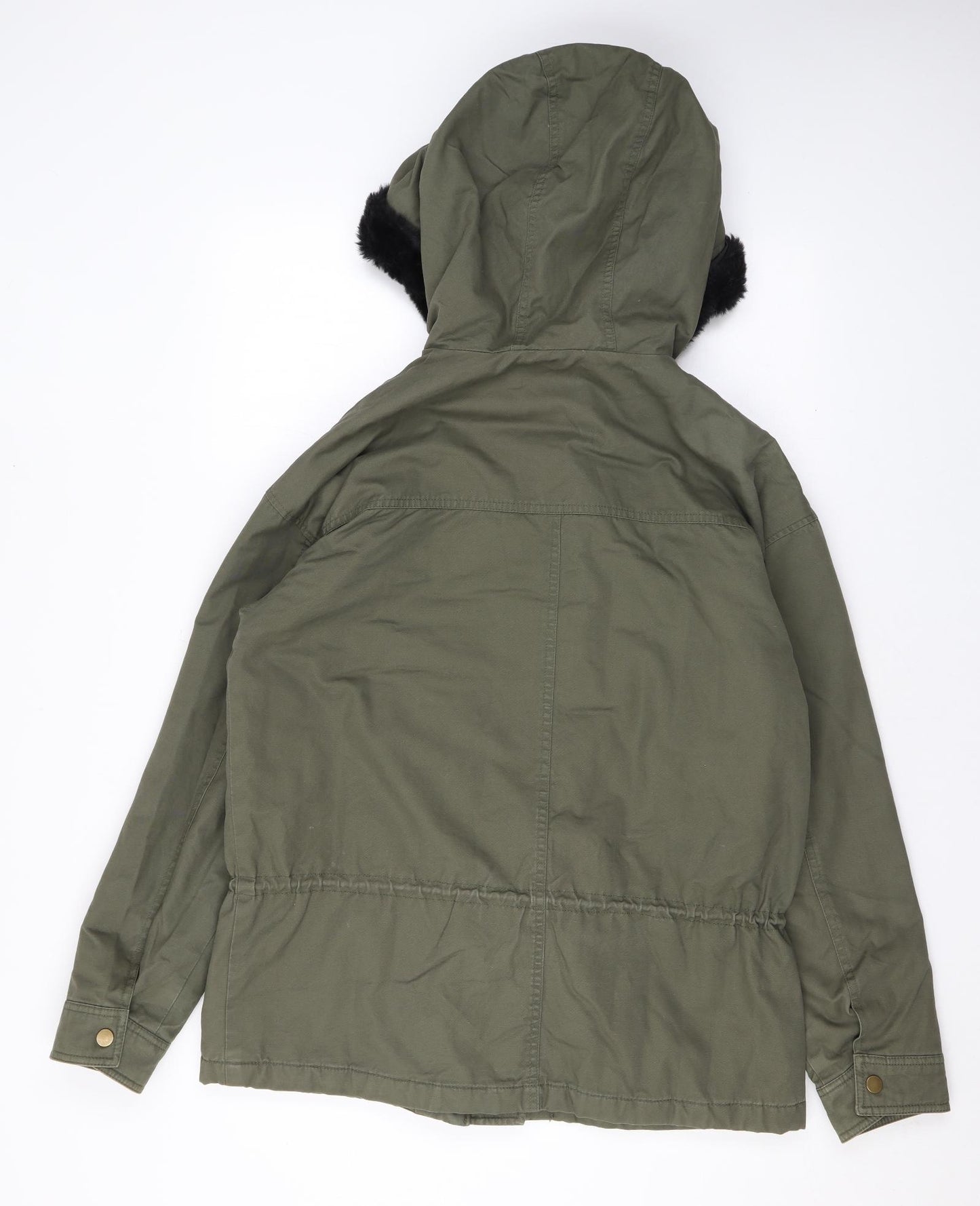 Selected Womens Green Rain Coat Coat Size 6 Zip