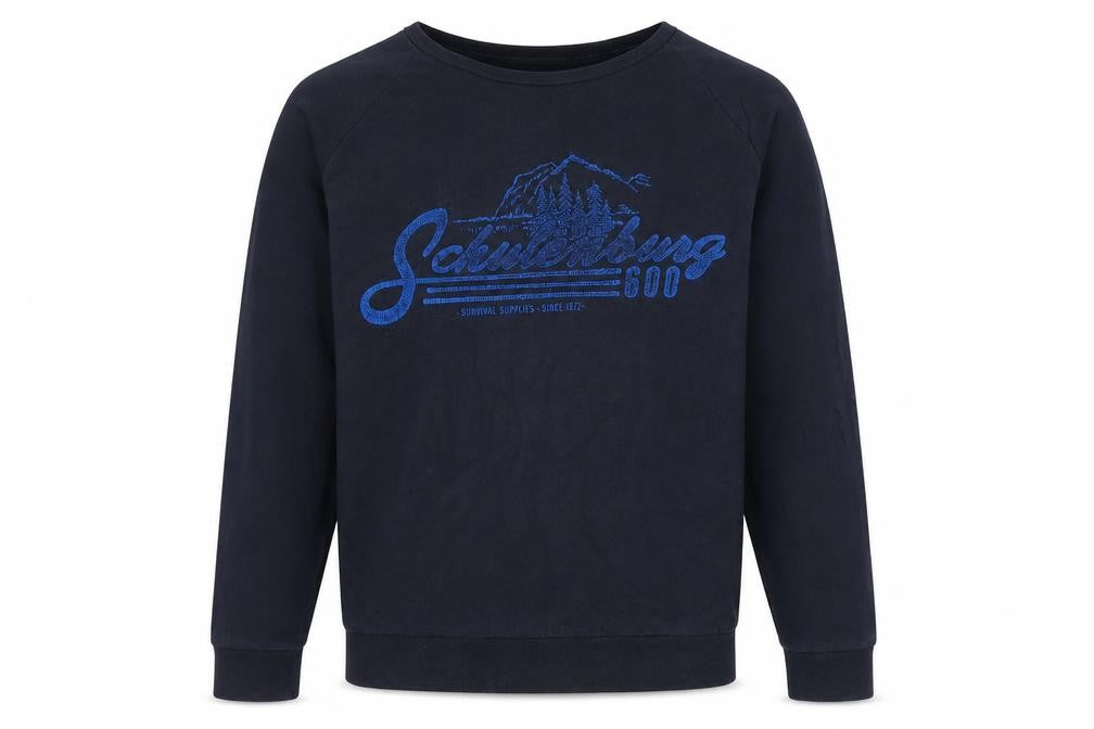 Front view of Topman men’s blue cotton pullover sweatshirt, size L