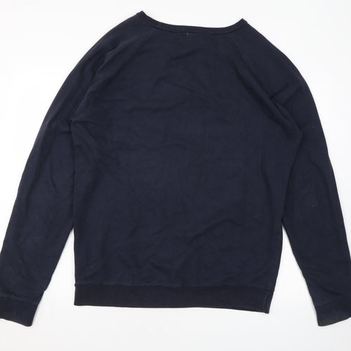 Topman Mens Blue Cotton Pullover Sweatshirt Size L