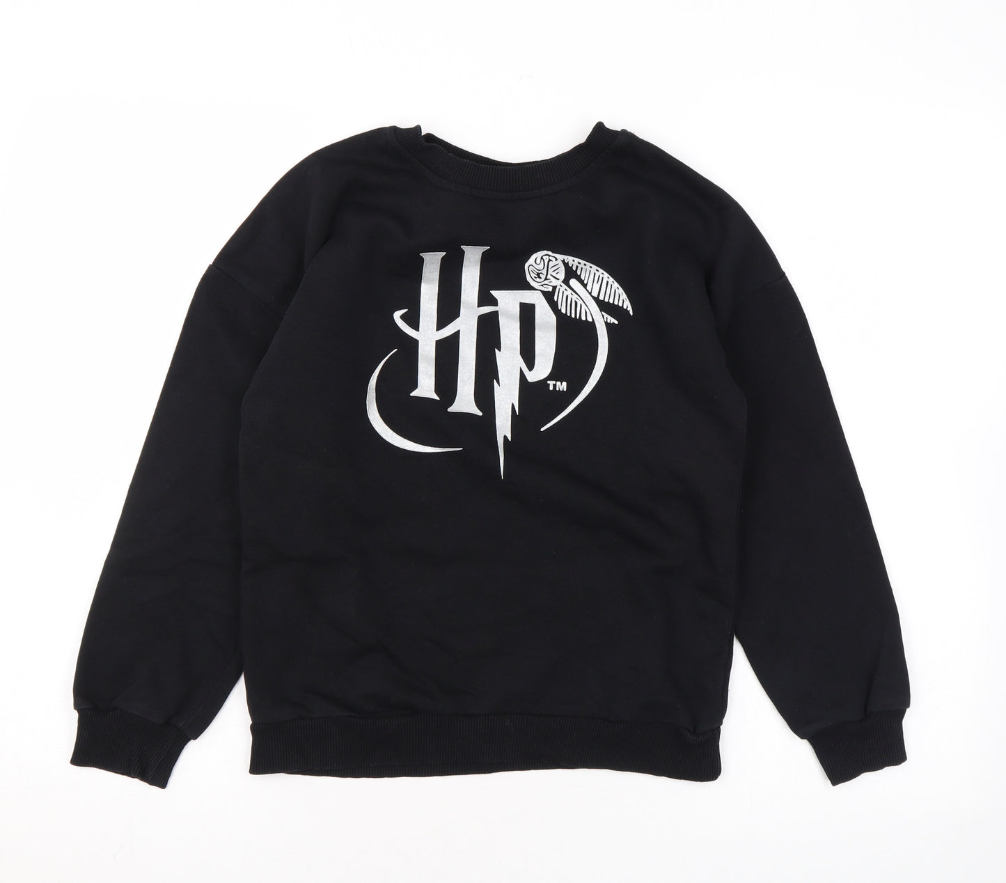 Harry Potter Girls Black Cotton Pullover Sweatshirt Size 9-10 Years Pullover - Loho