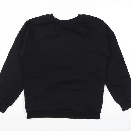 Harry Potter Girls Black Cotton Pullover Sweatshirt Size 9-10 Years Pullover - Loho