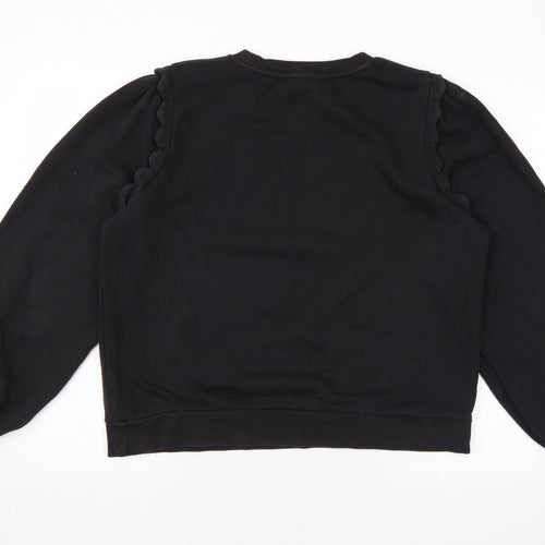 Oliver Bonas Womens Black Cotton Pullover Sweatshirt Size 14 Pullover