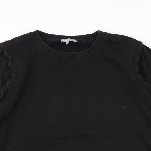 Oliver Bonas Womens Black Cotton Pullover Sweatshirt Size 14 Pullover