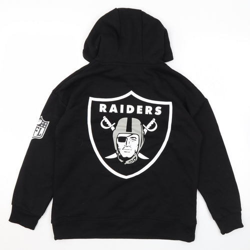 NFL Boys Black Cotton Pullover Hoodie Size 10-11 Years Pullover - Raiders