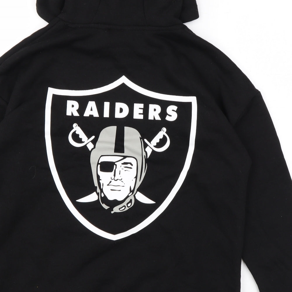 NFL Boys Black Cotton Pullover Hoodie Size 10-11 Years Pullover - Raiders