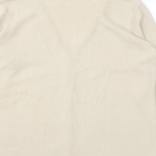 Bonmarché Womens Beige Scoop Neck Acrylic Cardigan Jumper Size M