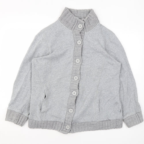 Damart Womens Grey Mock Neck Cotton Cape Jumper Size 18