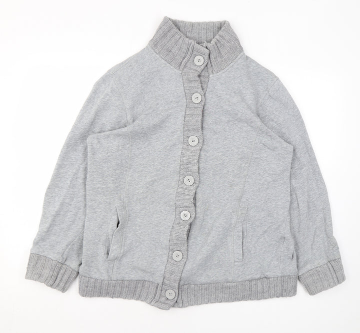 Damart Womens Grey Mock Neck Cotton Cape Jumper Size 18