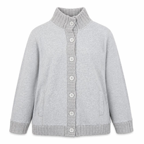 Damart Womens Grey Mock Neck Cotton Cape Jumper Size 18