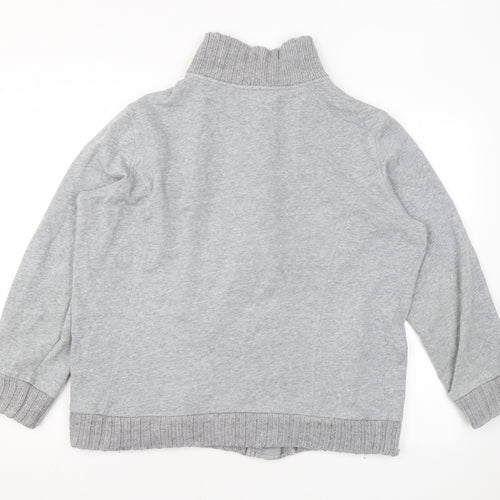 Damart Womens Grey Mock Neck Cotton Cape Jumper Size 18