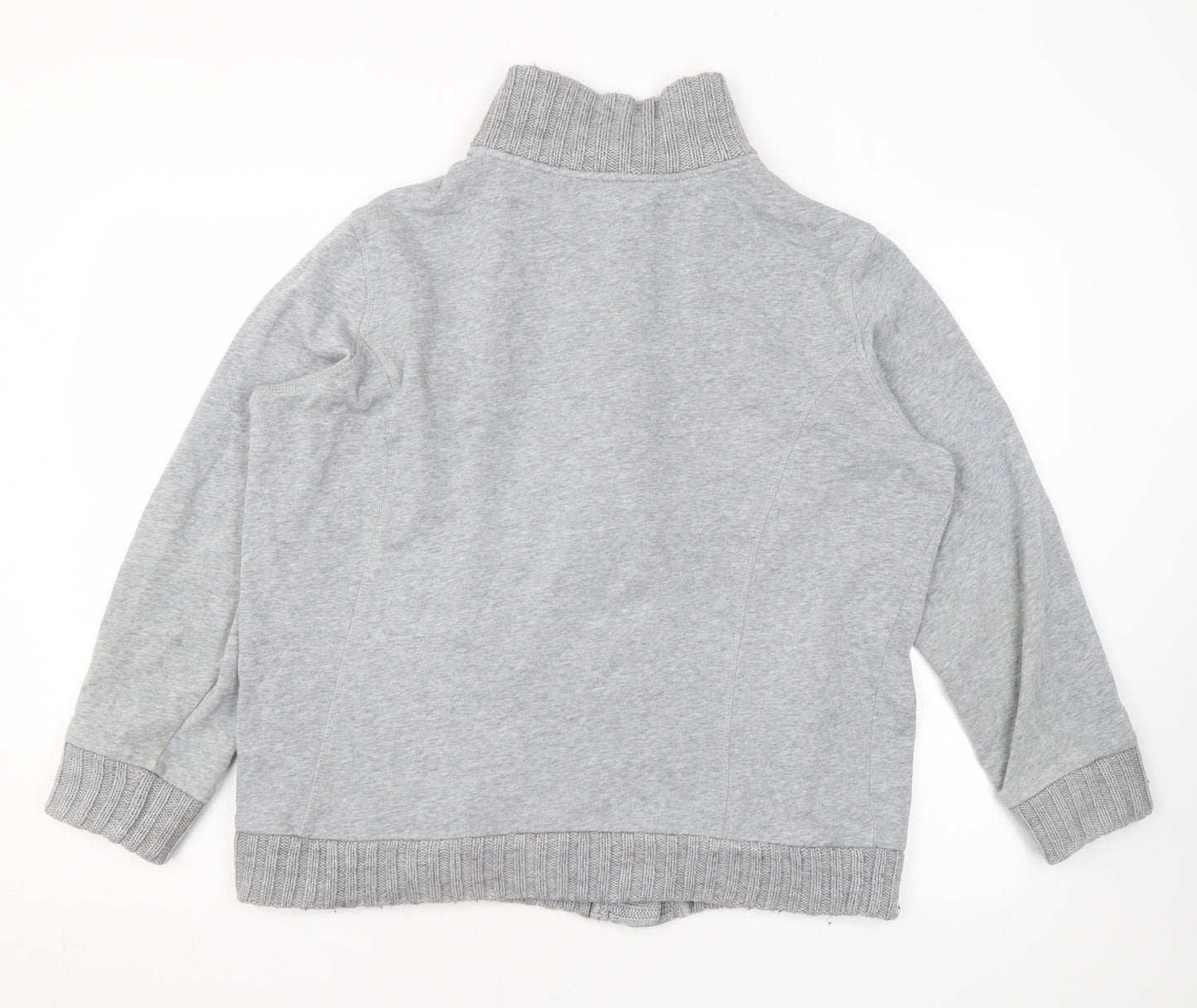 Damart Womens Grey Mock Neck Cotton Cape Jumper Size 18