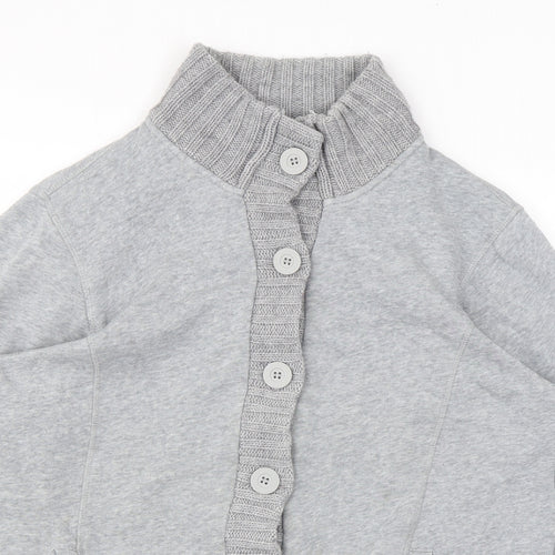 Damart Womens Grey Mock Neck Cotton Cape Jumper Size 18