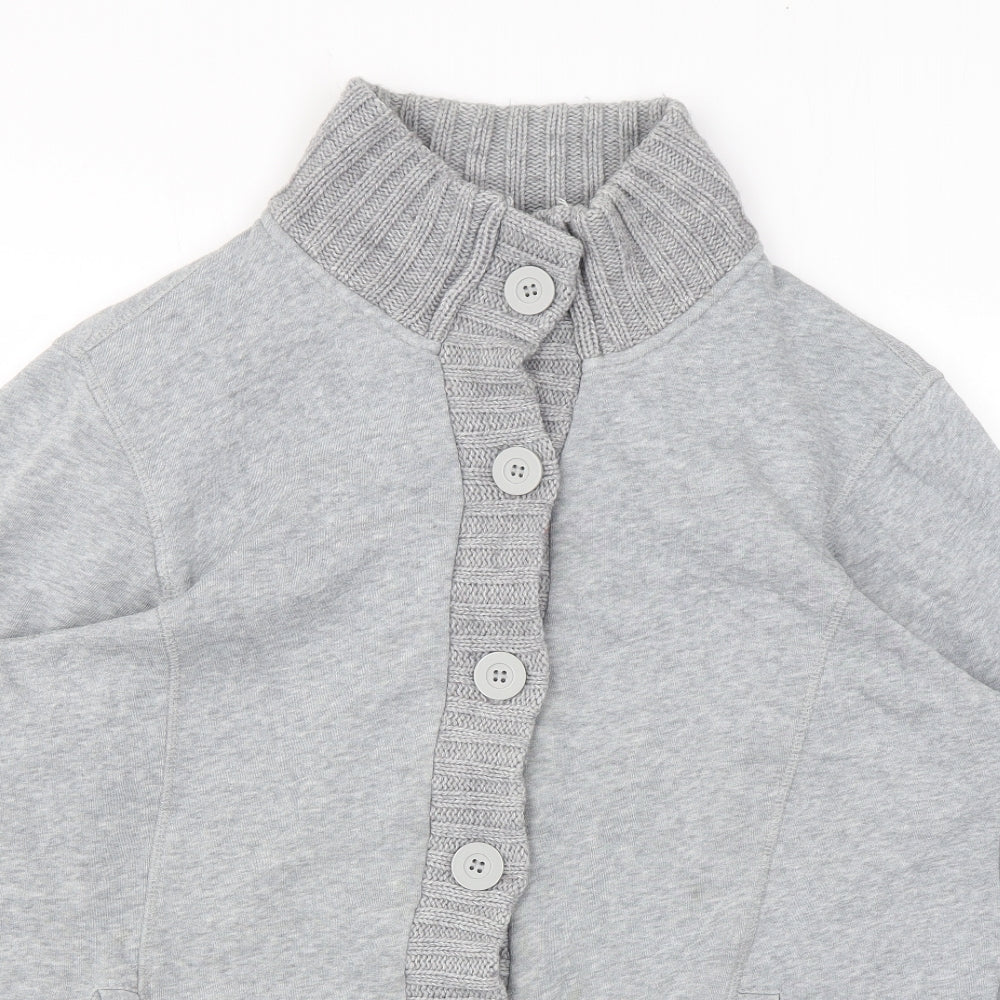 Damart Womens Grey Mock Neck Cotton Cape Jumper Size 18