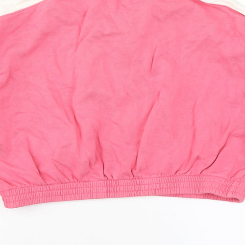 Lucy & Yak Womens Pink Colourblock Cotton Pullover Hoodie Size M Zip