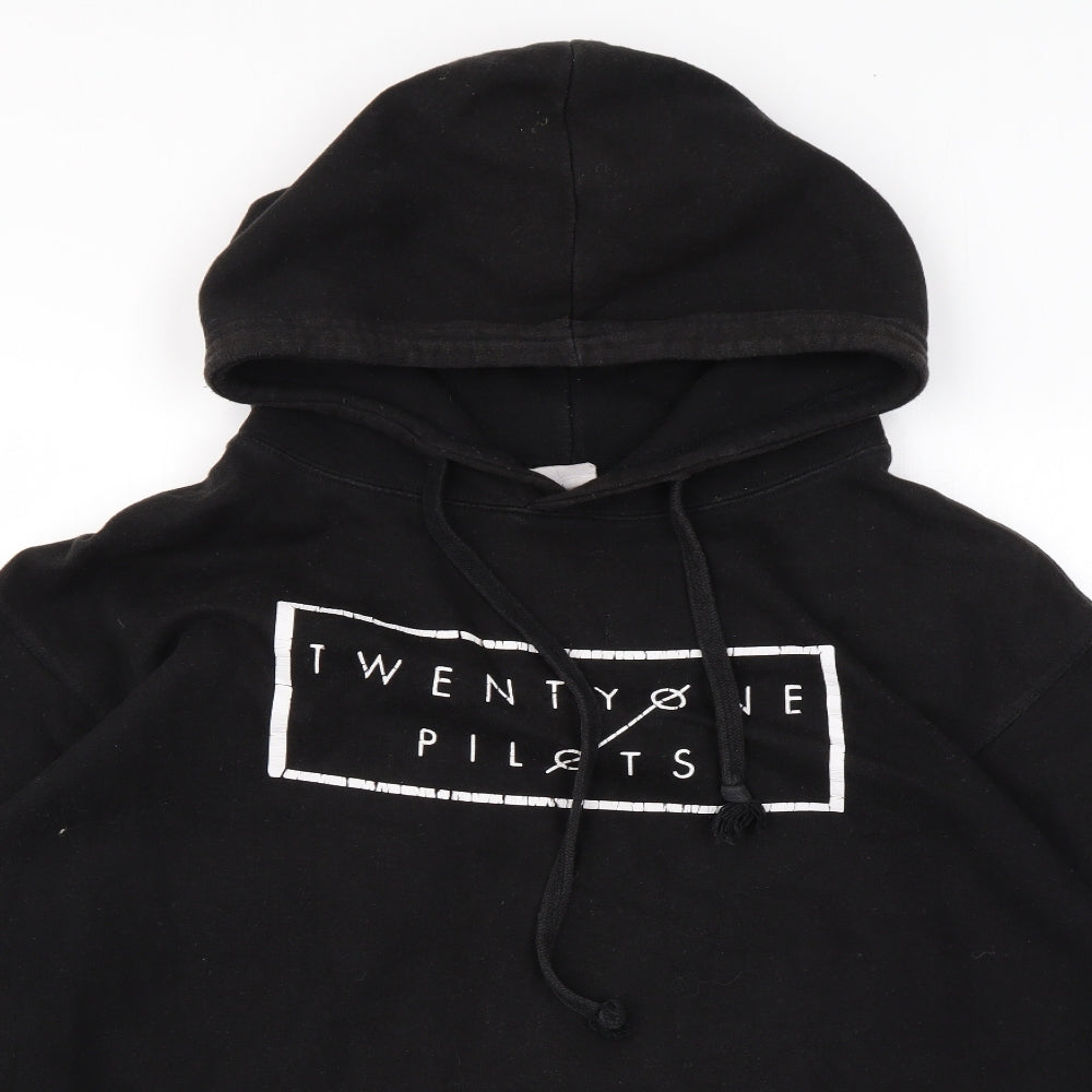 Twenty One Pilots Mens Black Cotton Pullover Hoodie Size L