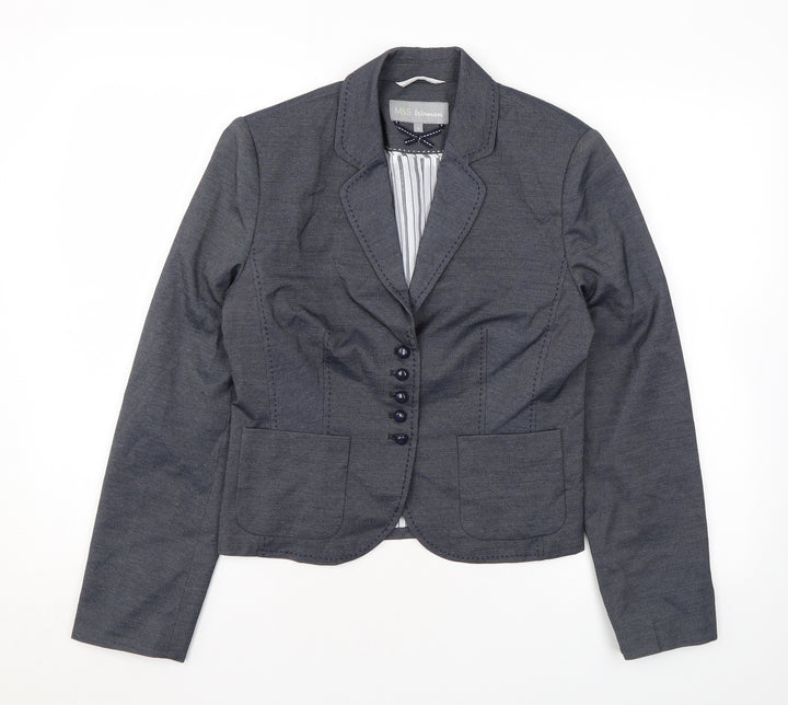 Marks and Spencer Womens Grey Jacket Blazer Size 12 Button