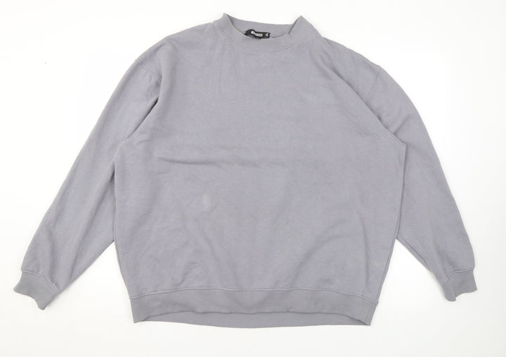 Missguided Womens Grey Cotton Pullover Sweatshirt Size M Pullover