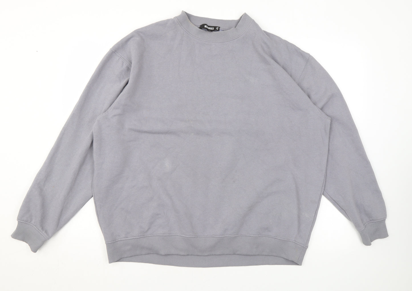 Missguided Womens Grey Cotton Pullover Sweatshirt Size M Pullover