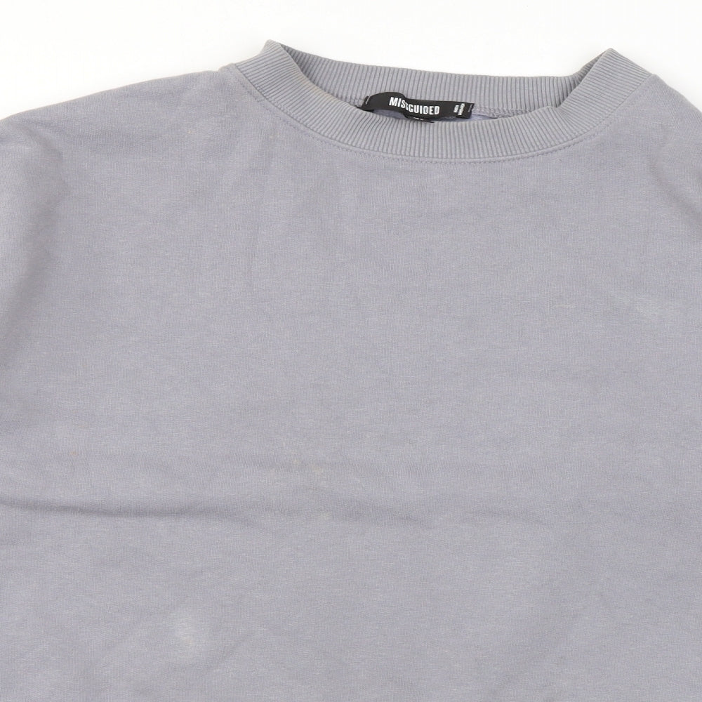 Missguided Womens Grey Cotton Pullover Sweatshirt Size M Pullover