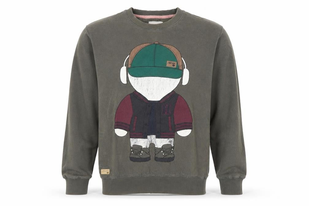 Front view of Himas men’s green cotton pullover sweatshirt, size L