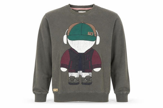 Front view of Himas men’s green cotton pullover sweatshirt, size L