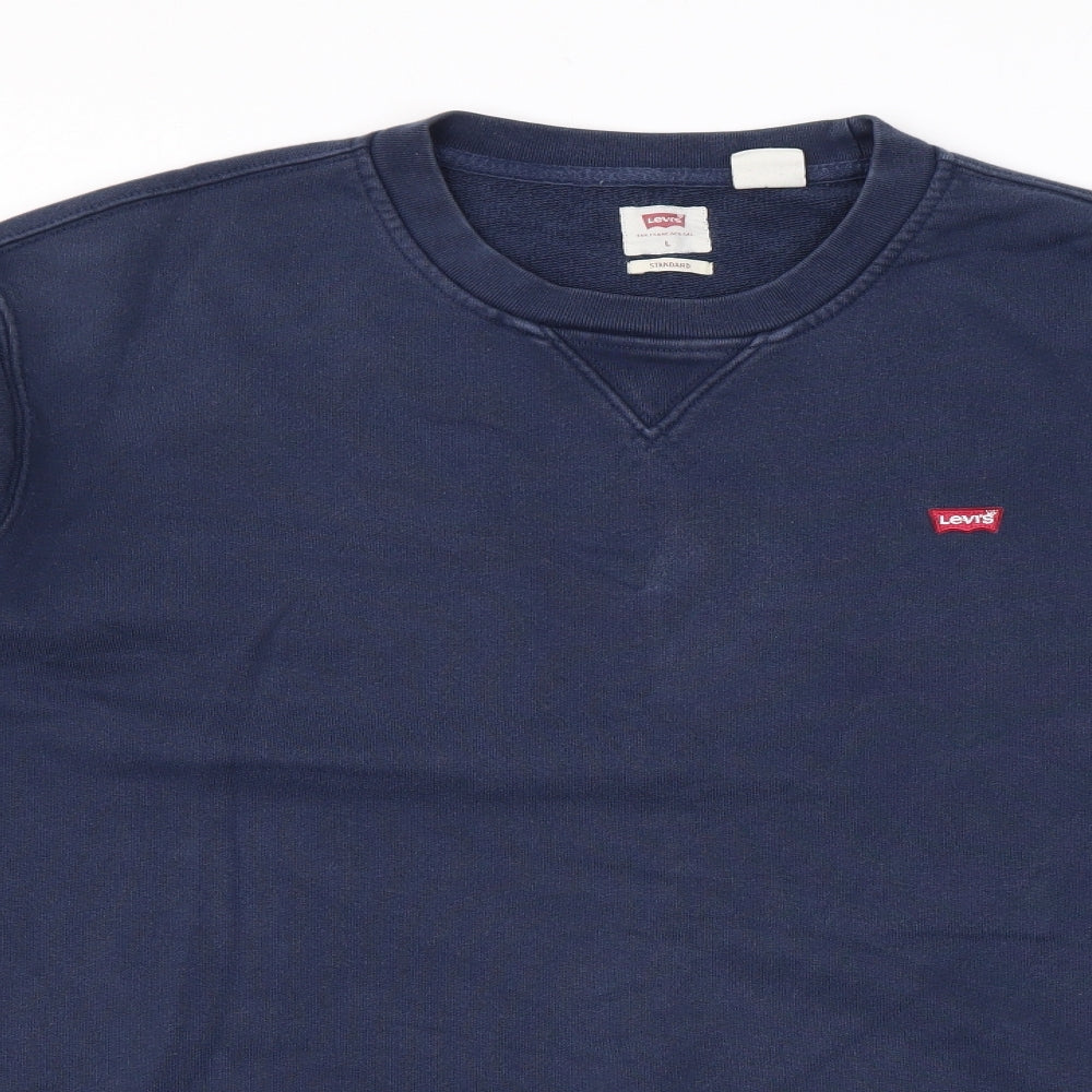 Levi's Mens Blue Cotton Pullover Sweatshirt Size L