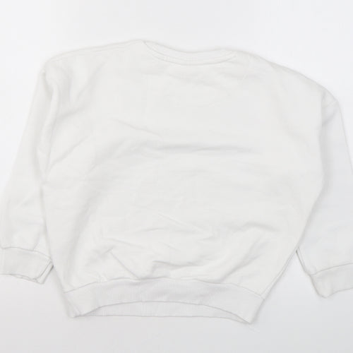 Rainbow High Girls White Cotton Pullover Sweatshirt Size 8-9 Years Pullover - Hype
