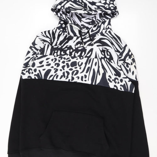 Hype Womens Black Animal Print Cotton Pullover Hoodie Size 20 Pullover