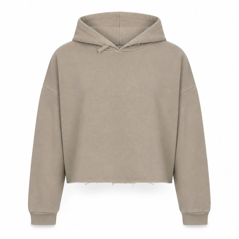 Front view of New Look girls’ brown polyester pullover hoodie, size 12-13, years pullover