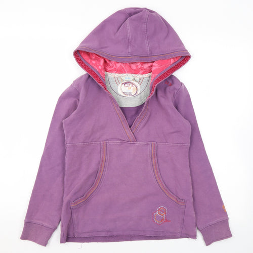 Fat Face Girls Purple Cotton Pullover Hoodie Size 10-11 Years Pullover