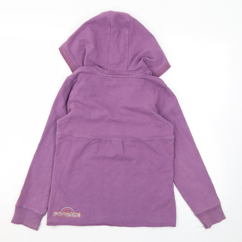 Fat Face Girls Purple Cotton Pullover Hoodie Size 10-11 Years Pullover
