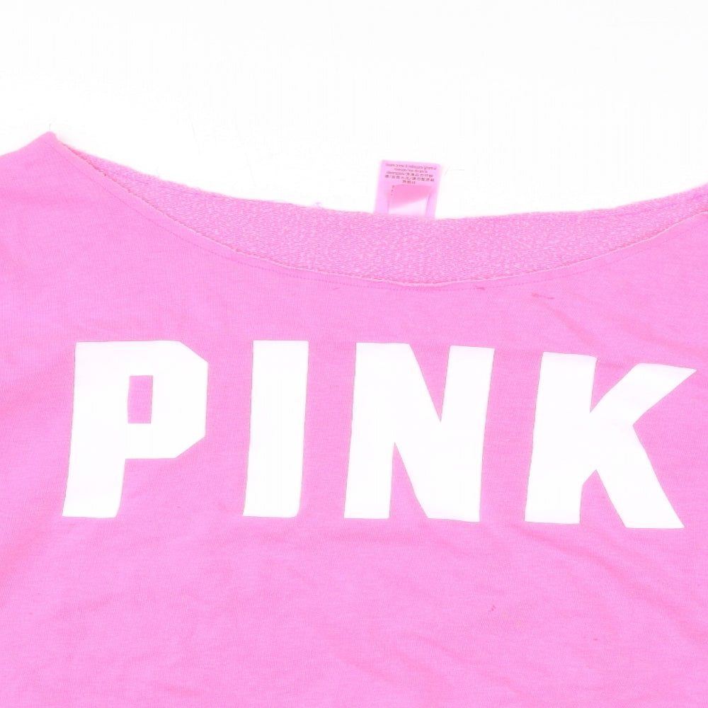 PINK Womens Pink Polyester Pullover Sweatshirt Size XL Pullover