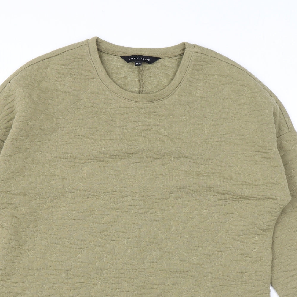 Kaleidoscope Womens Green Geometric Polyester Pullover Sweatshirt Size 10 Pullover