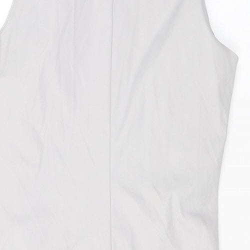 Zara Womens Grey Polyester Mini Size L Mock Neck Zip