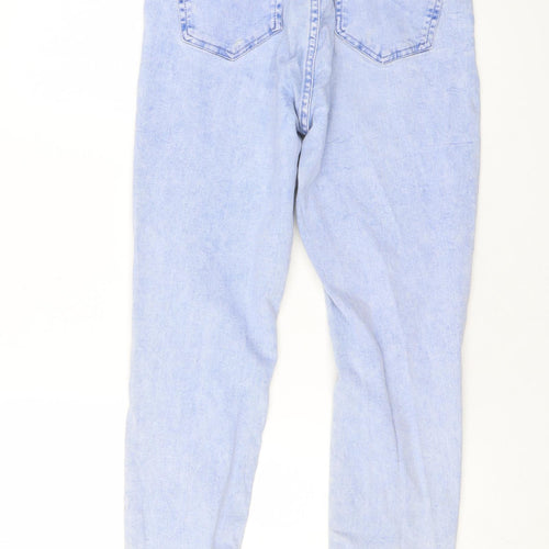 F&F Womens Blue Cotton Skinny Jeans Size 12 L26 in Regular Zip